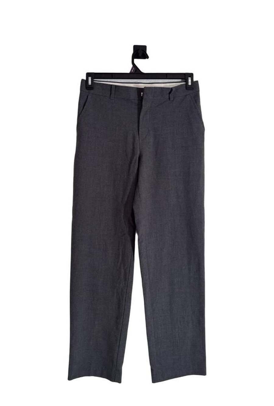 Chaps Boys Gray Dress Pants Husky Size 16 Flat Front Straight Leg